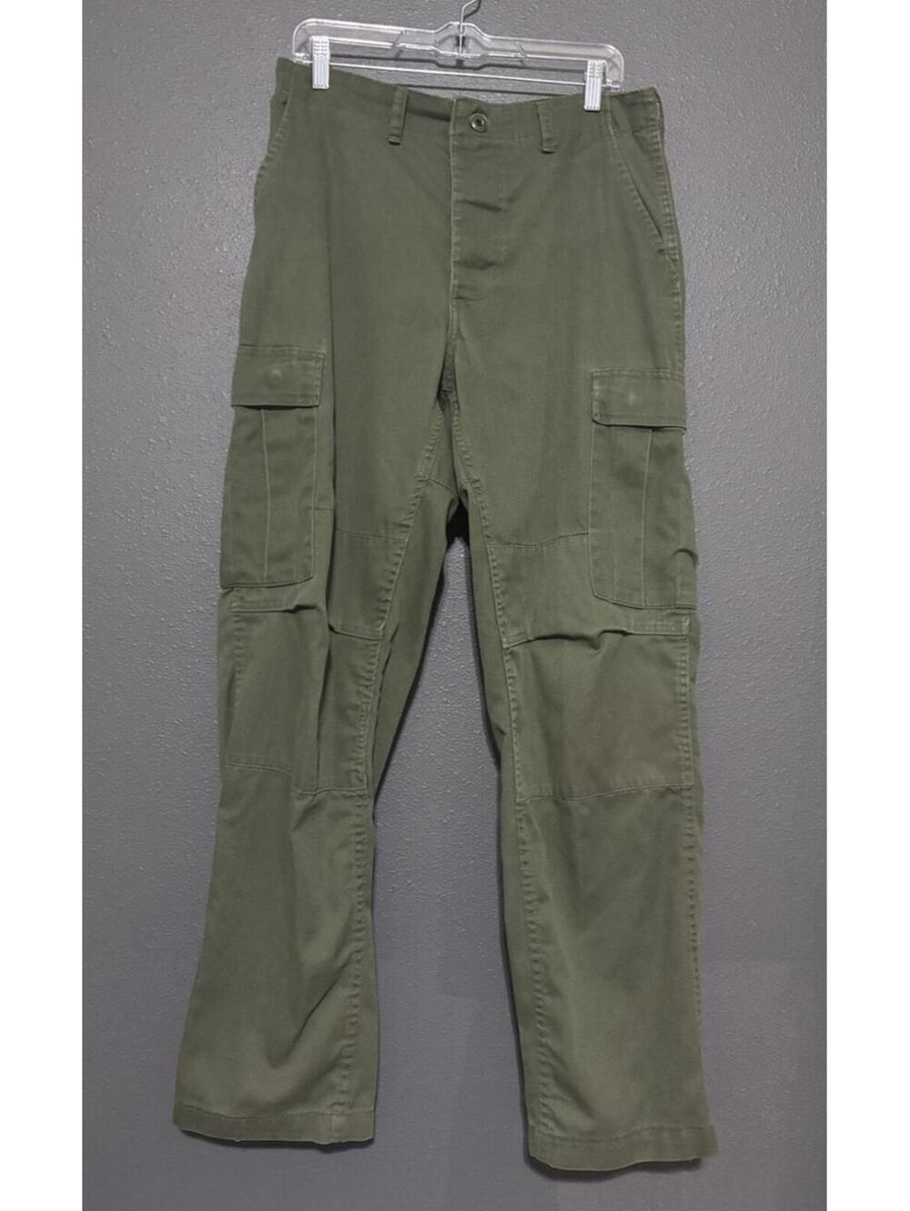 80’s Military Cargo Pants Army Green Button Fly 34x31 Adjustable